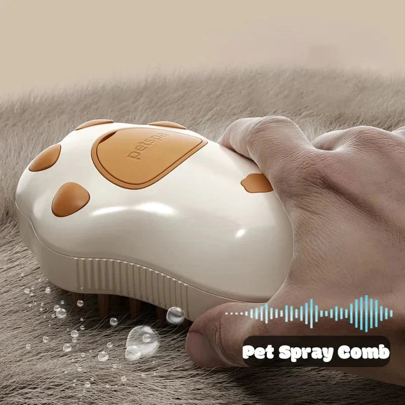Electric Cat Steam Brush โ 3-In-1 Pet Grooming Comb with Water Spray for Cats and Dogs, USB Rechargeable